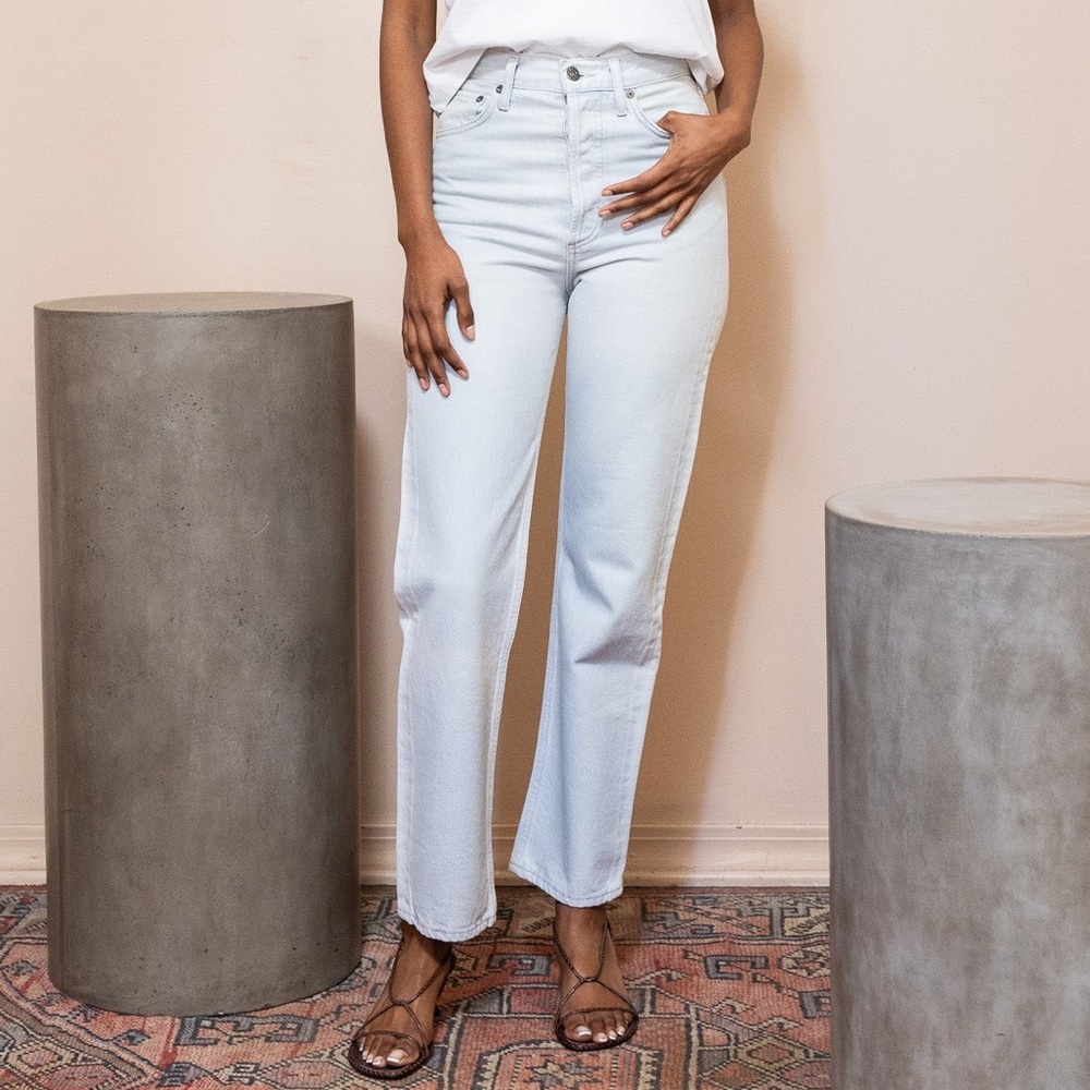 Agolde 90s Pinch Waist High Rise Straight Leg Haze Denim Jeans Size 24